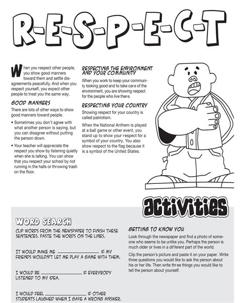 Respect Printable Worksheets